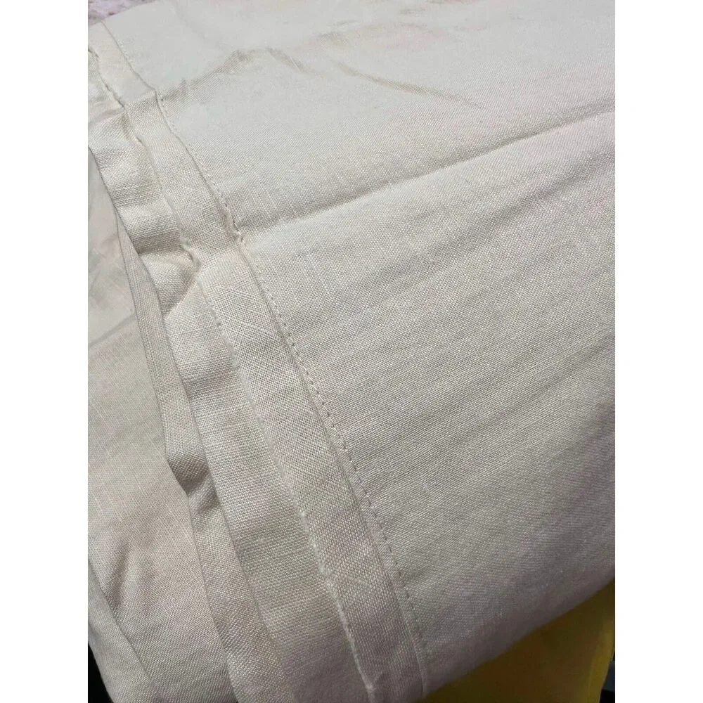 New Anthropologie Relaxed Linen-Cotton Queen Duvet Cover In Cream